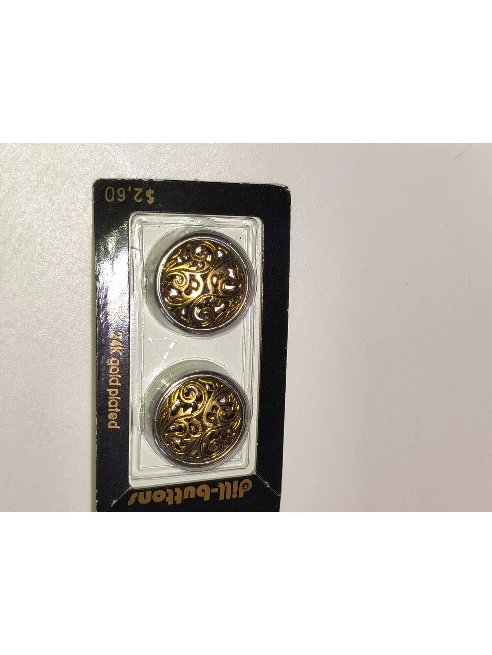 Vintage dill-buttons 24K Gold Plated Decorative Buttons Size 7/8